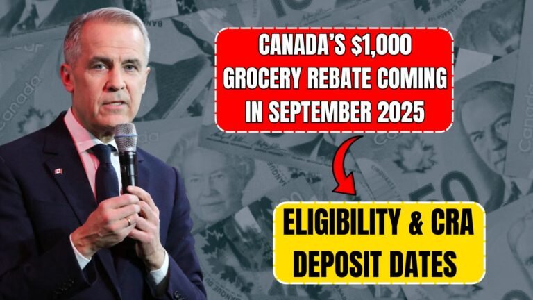 Canada’s $1,000 Grocery Rebate Coming in September 2025 – Eligibility & CRA Deposit Dates