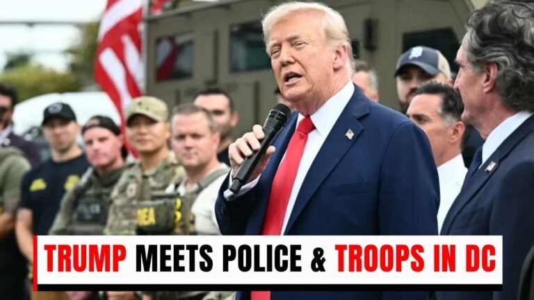 Trump Meets Police & Troops in DC —
